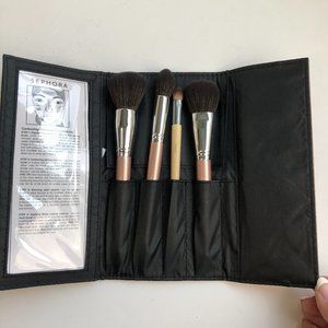 Sephora Brush Set in Case - Bronzer Blush & Highlighting & Ecco Tools Duo Brush